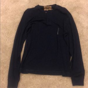 Long sleeve dark blue Henley